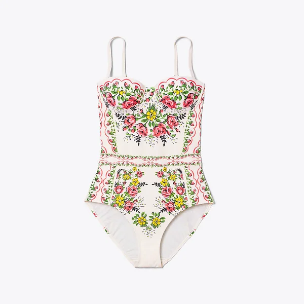 Tory Burch Womens Lipsi Printed One-Piece Swimsuit