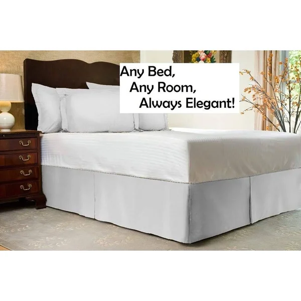 Harmony Lane Classic Tailored Bed Skirt with 14 Drop - King, Camel