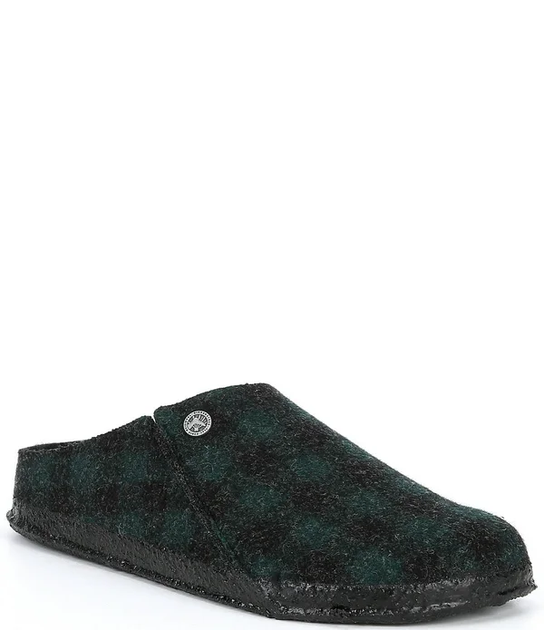 Birkenstock Men's Zermatt Shearling Slipper - 41 - Plaid Green - Black