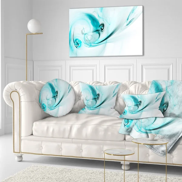 Designart &Colored Smoke Light Blue& Abstract Throw Pillow