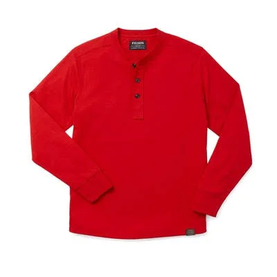 Filson Men's Double Layer Henley L/S Shirt - Red, 2XL