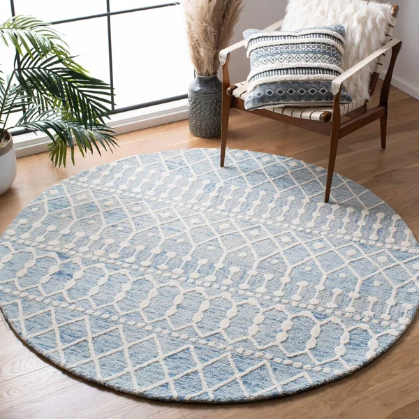 Safavieh 6' x 6' Square Blossom BLM115M Blue Ivory Rug