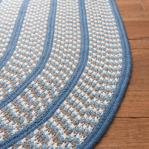 Safavieh Braided Beige/Black 4 ft. x 4 ft. Round Area Rug