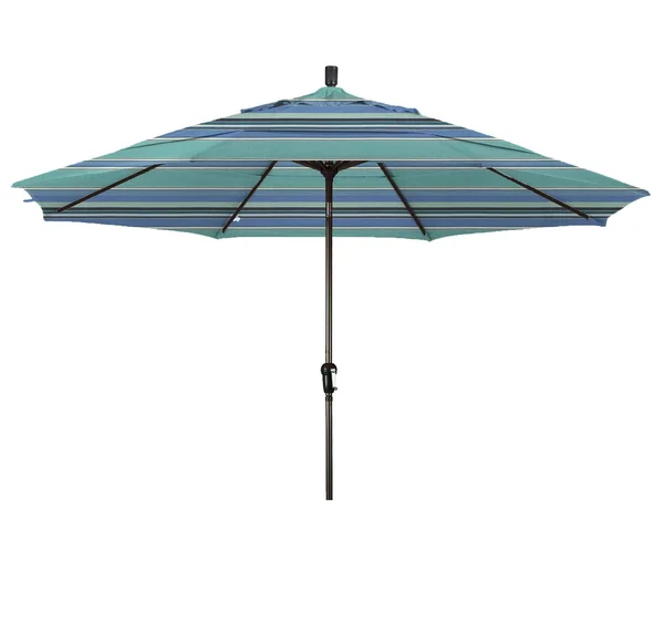 California Umbrella 11 ft. Aluminum Auto Tilt Patio Umbrella - Green