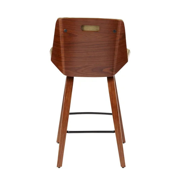 LumiSource Corazza Mid-Century Modern Counter Stool, Walnut/Green