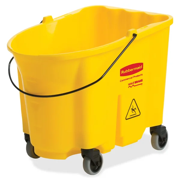 Rubbermaid Commercial Wavebrake Bucket, 8.75 gal, Yellow