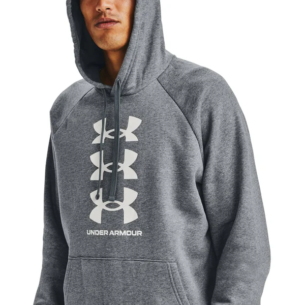 Under Armour Men's Rival Fleece Multilogo Hoodie - Gray - MD