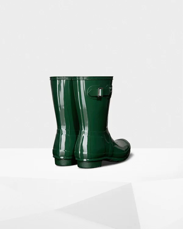 Hunter Women's Original Short Gloss Rain Boots - Green US 7