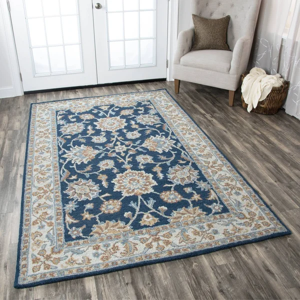Crypt Blue 5& x 8& Hand-Tufted Rug- CY1004