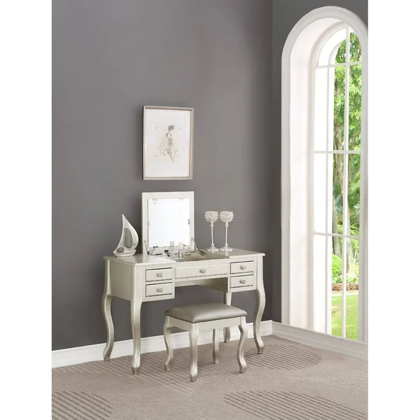 Overstock Riverina Vanity Set w/Stool (Black - Black Finish)