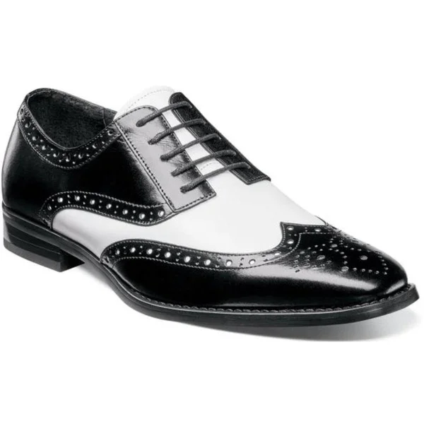 Stacy Adams Men's Tinsley Wingtip Oxford - Black & White