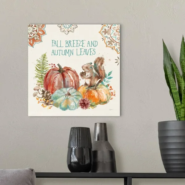 Autumn Friends IV - Canvas Wall Art, 16x16, Great Big Canvas