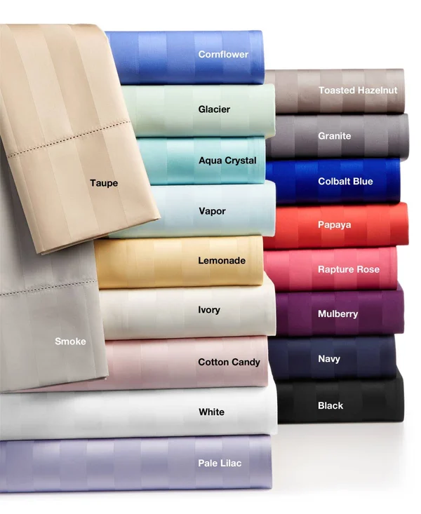 Charter Club Damask 1.5x22 Stripe 100% Supima Cotton 550 Thread Count 4 pc. Sheet Set - California King, Created for Macy&s - Cot