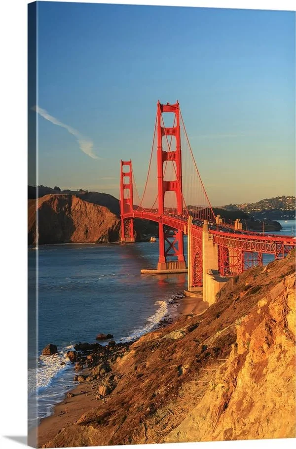 View of Golden Gate Bridge, San Francisco, California, USA, Canvas Wall Art, 24x36, Great Big Canvas