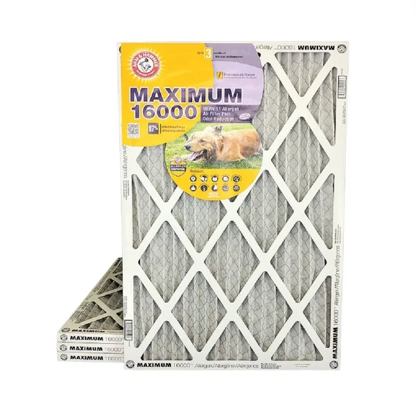 20x30x1 MERV 11 Max Allergen Air Filter with Carbon for Odor Reduction by Arm & Hammer. 4 Pack