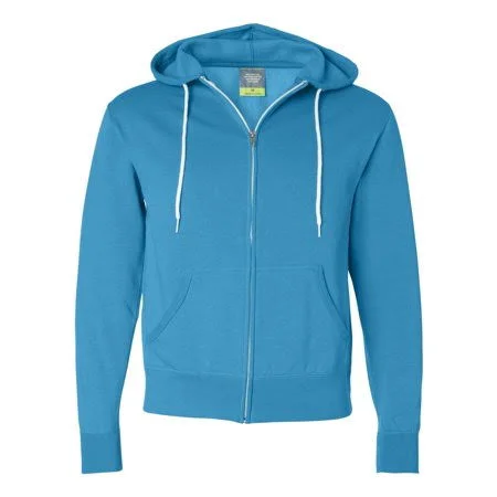 Fleece Unisex Hooded Full-Zip Sweatshirt, Size: 3XL, Blue