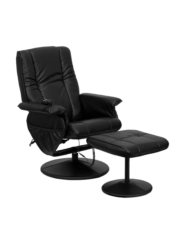 Flash Furniture Recliner and Ottoman - Black