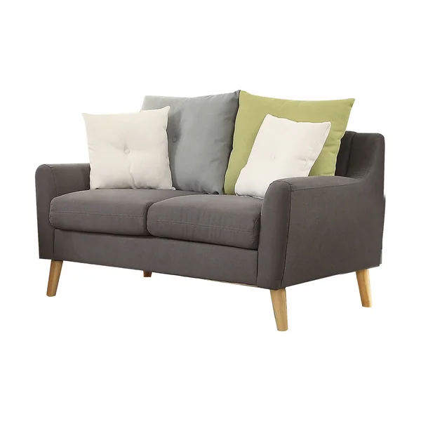 Acme Furniture Amie Gray Fabric Loveseat with 4 Pillows