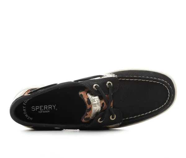 Women's Sperry Bluefish Boat Shoes in Black Cheetah Size 6 Medium