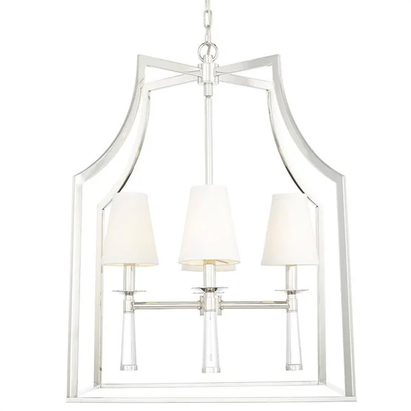 Crystorama 8864-PN Baxter 4 Light Chandelier - Polished Nickel