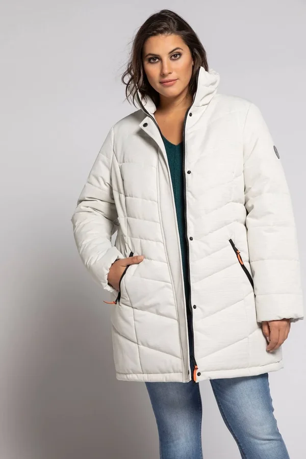 Plus Size Quilted Jackets - Woman, White, Size: 20/22, Polyester, Ulla Popken