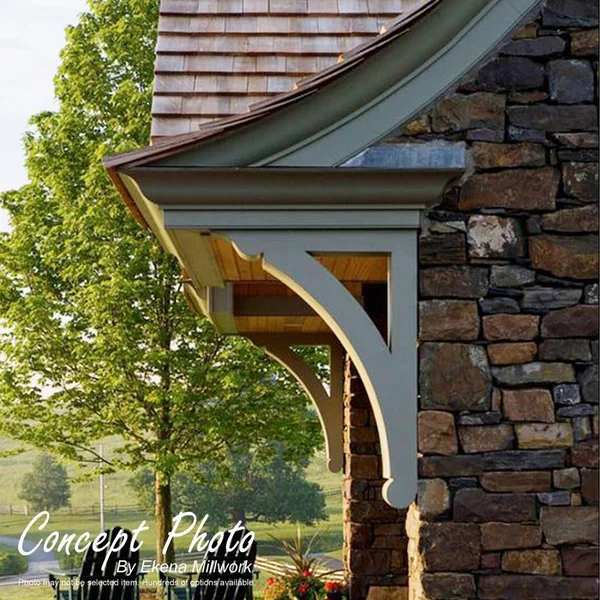 Ekena Millwork BKTP05X16X22MRC05 Standard Merced Architectural Grade PVC Bracket with Block Ends - 5 x 16 x 22 in.