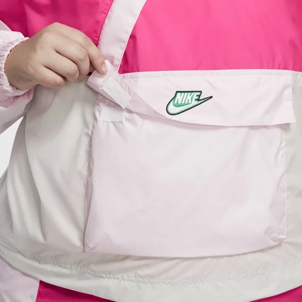Nike Womens Icon Clash Anorak-Plus Size - Hyper Pink/Light Bone/Pink Foam
