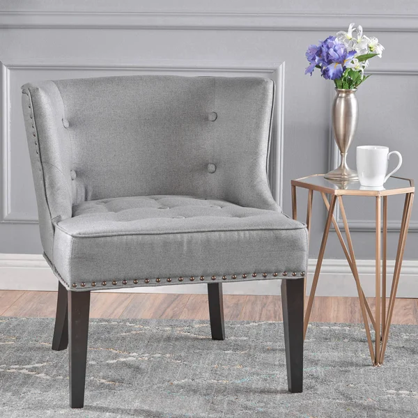 Aria Fabric Occasional Wing Back Chair - Gray