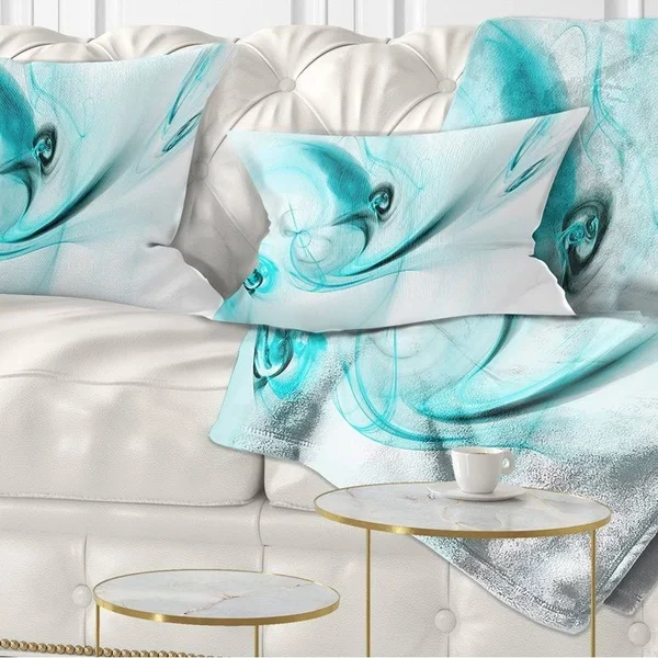 Designart &Colored Smoke Light Blue& Abstract Throw Pillow
