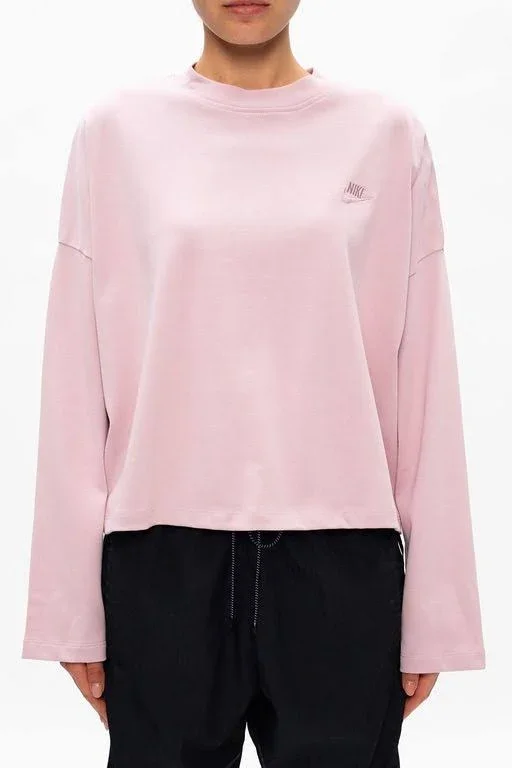 Nike Cropped Sweatshirt with Logo Pink - Pink - Sweatshirts