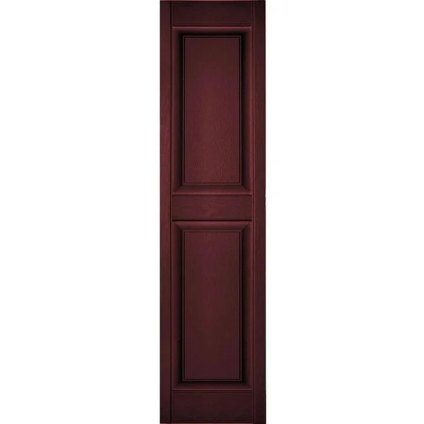 14 3/4x22W x 51x22H Lifetime Vinyl - Standard Two Equal Panels, Raised Panel Shutters, w/Installation Shutter-Lok&s & Matchin