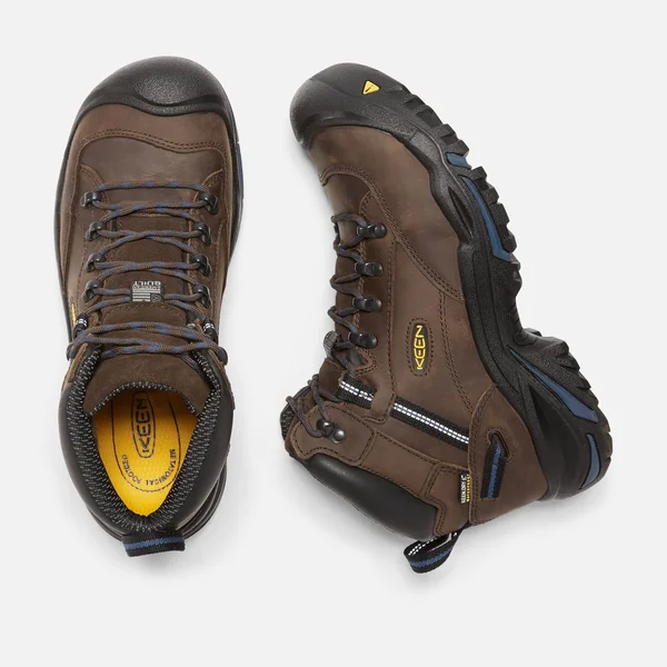 Keen Men's Waterproof Steel Toe Boots Braddock Al Mid - 12, Bison/Ensign Blue