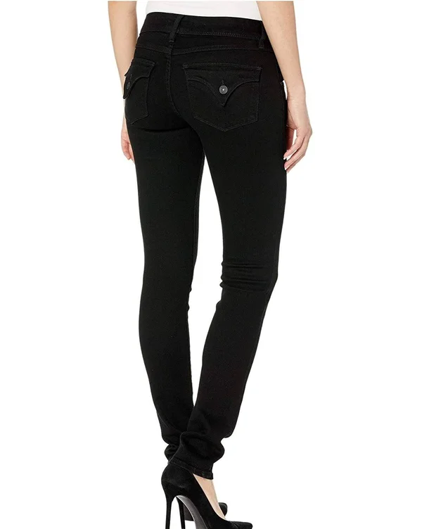 Hudson Jeans Collin Mid-Rise Skinny Jean - Black - 27