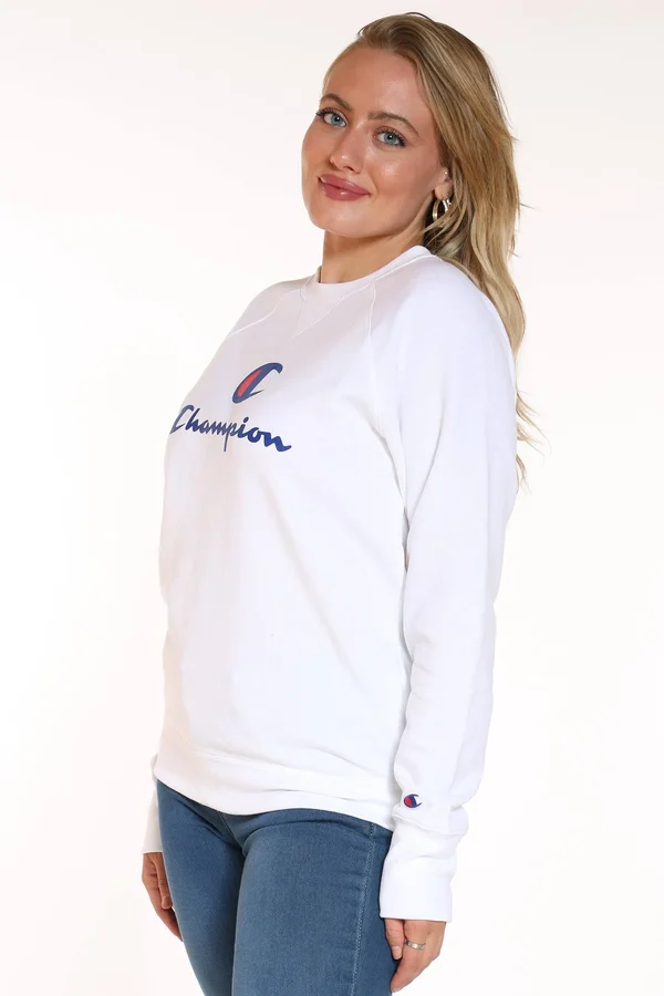 Champion Powerblend Graphic Crew White - XL