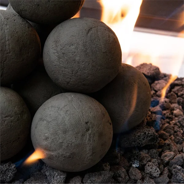 Pewter Gray, Ceramic Fire Balls, 2 inch Set of 30