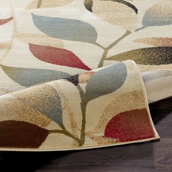 Transitional BHS-0058104 Turkish Poly Beige Floral Rug, 5&3x22 x 7&6x22