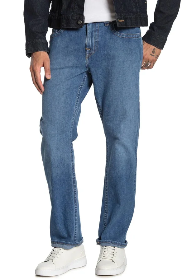True Religion Ricky Straight Leg Jeans Grhm Drop at Nordstrom Rack - Mens Clothing - Straight Fit Jeans