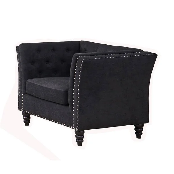 Kingway Furniture Zaina Microfiber Living Room Chair in Black