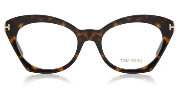 Tom Ford FT5456 Cat Eyeglasses - 52-19-140, 052 - Shiny Dark Havana, Shiny Rose Gold T Logo