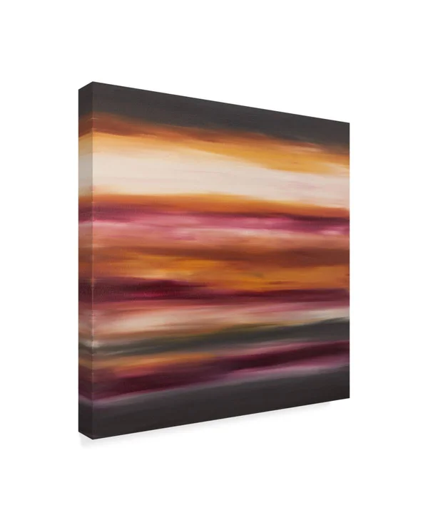 Trademark Art Hilary Winfield 'Sunset Stripes Pink Orange' Canvas Art