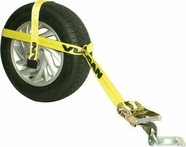 Vulcan Classic Yellow Adjustable Loop Car Tie Down Kit with Snap Hooks (Complete