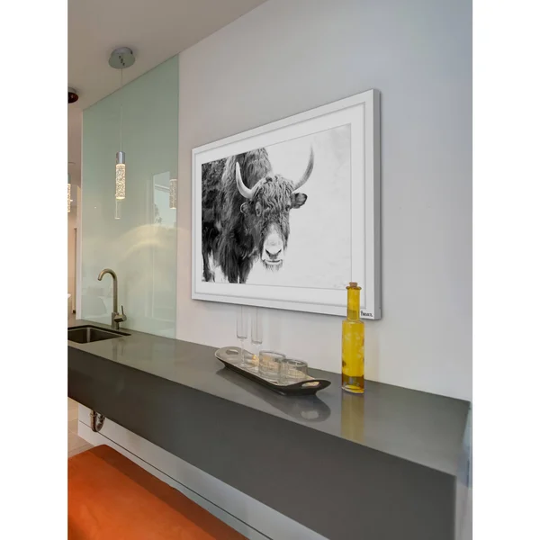 Marmont Hill Buffalo Forward Framed Painting Print - White