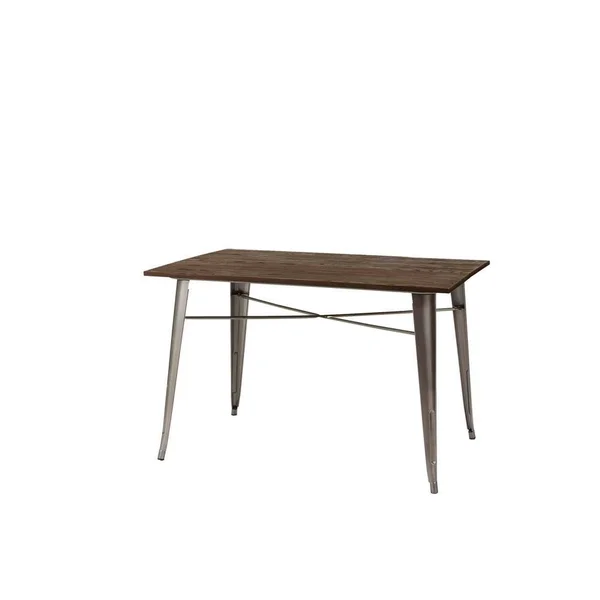 StyleWell Finwick Gunmetal Gray Metal Rectangular Dining Table for 6 (47.24 in. L x 29.13 in. H) - Grey