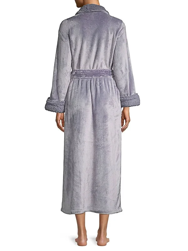 Natori Plush Long Robe - Ecru, Women's, Medium