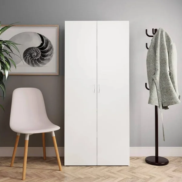 vidaXL Shoe Cabinet White 31.5x22x14x22x70.9x22 Chipboard