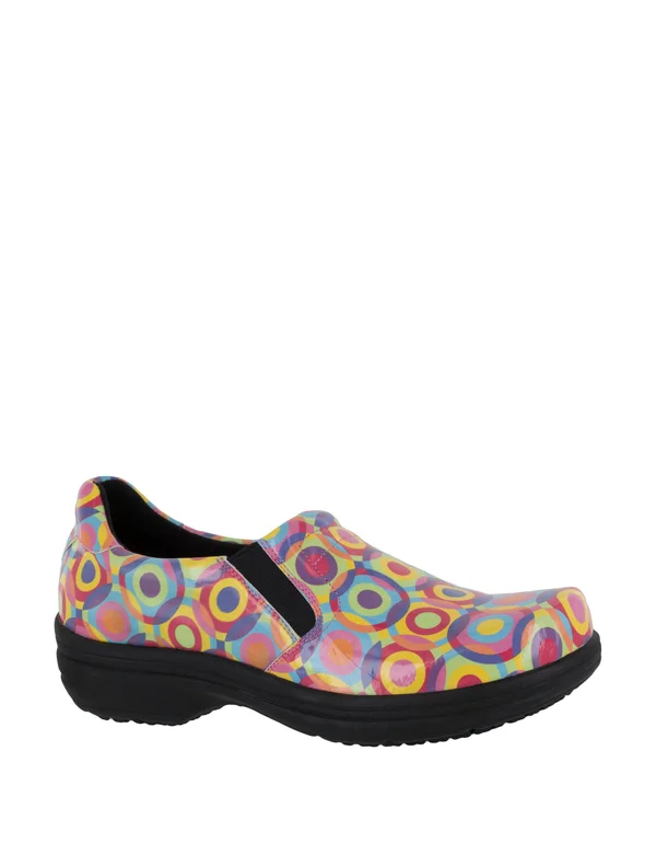 Easy Works by Easy Street Bind Work Shoes 10 M Bright Circle Patent