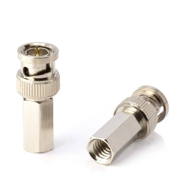 The Cimple Co - RG59 Coaxial Cable Connector - Screw on (Twist on) - SDI, HD-SDI, Cctv, Security, Video Card, Camera, Solderless