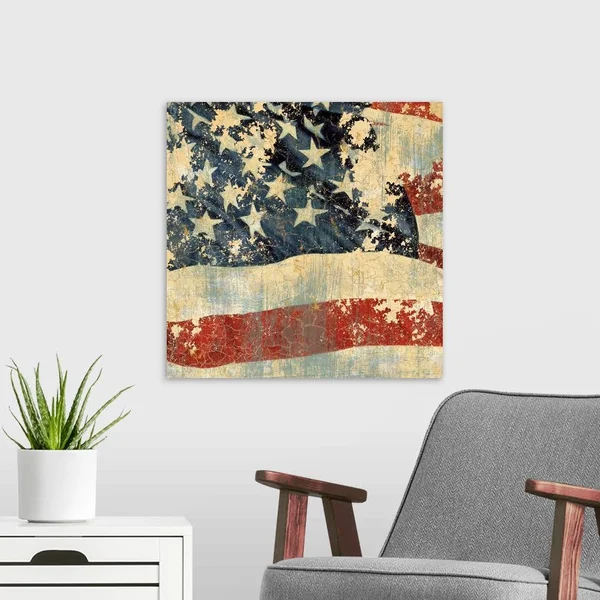 Old Glory II, Large Solid-Faced Canvas Wall Art Print, Great Big Canvas