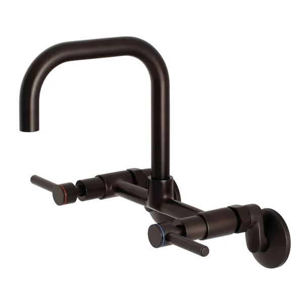 Kingston Brass KS813ORB Concord 8x22 Adjustable Center Wall Mount Kitchen Faucet, Oil Rubbed Bronze