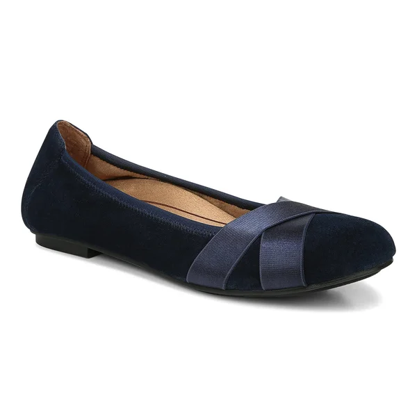 Vionic Suede Flats - Maria - Size 8 Medium, Navy